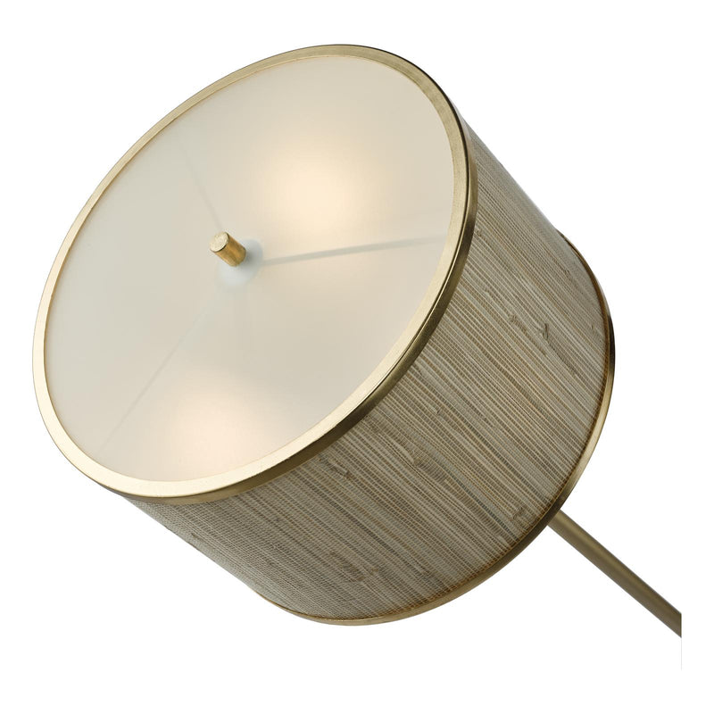 Dar Lighting Fenella 3 Light Floor Lamp Gold Leaf and Seagrass • FEN4935