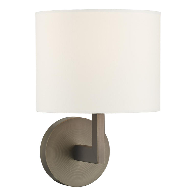 Dar Lighting Ferrara Wall Light Brushed Bronze With Shade • FER0763-S1122