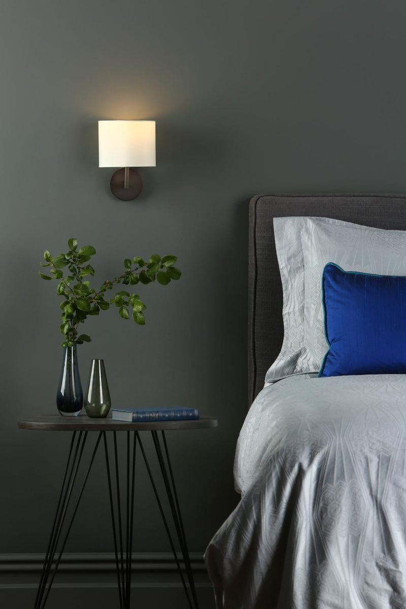 Dar Lighting Ferrara Wall Light Brushed Bronze With Shade • FER0763-S1122