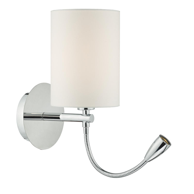 Dar Lighting Feta Wall Light Polished Chrome With Shade LED • FET0750-S1061