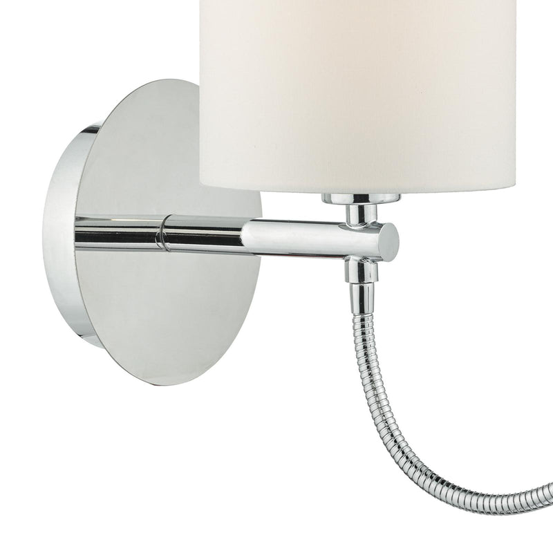 Dar Lighting Feta Wall Light Polished Chrome With Shade LED • FET0750-S1061