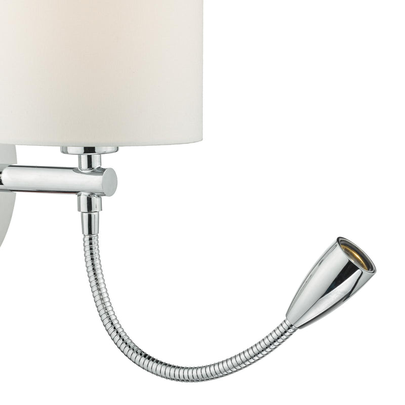 Dar Lighting Feta Wall Light Polished Chrome With Shade LED • FET0750-S1061