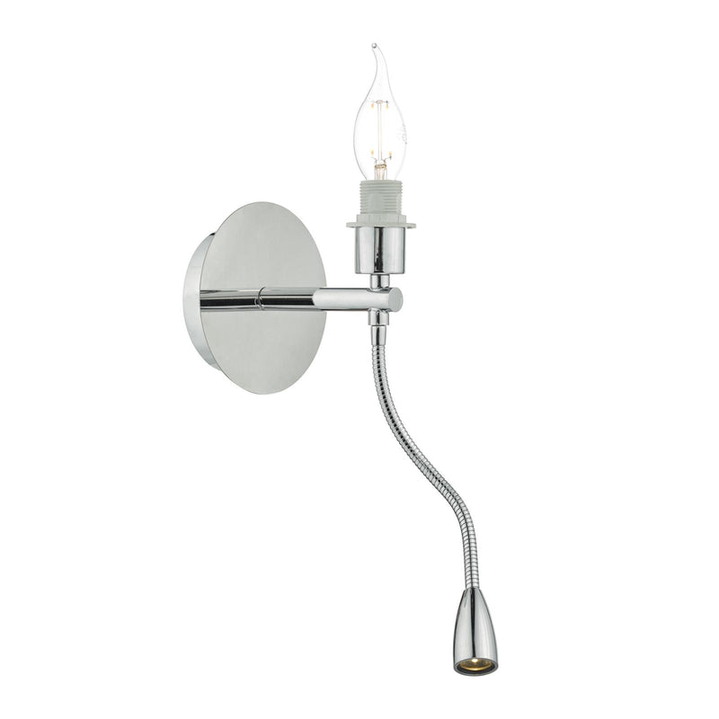 Dar Lighting Feta Wall Light LED Polished Chrome Base Only • FET0750