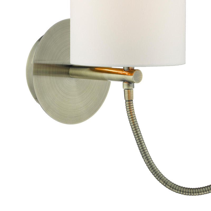 Dar Lighting Feta Wall Light LED Antique Brass Base Only • FET0775
