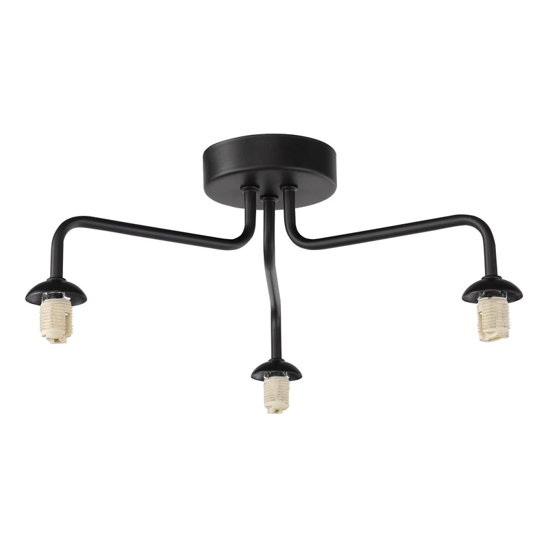 Dar Lighting Feya 3 Light Semi Flush Matt Black Frame Only • FEY0322-F