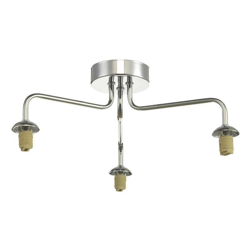 Dar Lighting Feya 3 Light Semi Flush Polished Chrome Frame Only • FEY0350-F