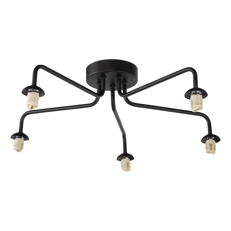 Dar Lighting Feya 5 Light Semi Flush Matt Black Frame Only • FEY0522-F