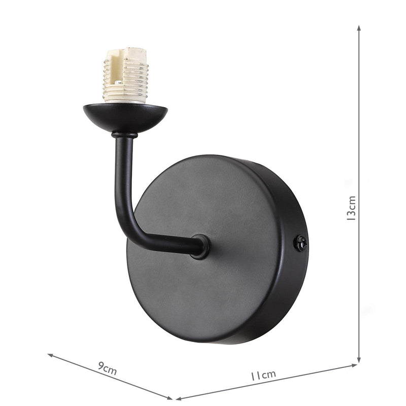 Dar Lighting Feya Wall Light Matt Black Bracket Only • FEY0722-F