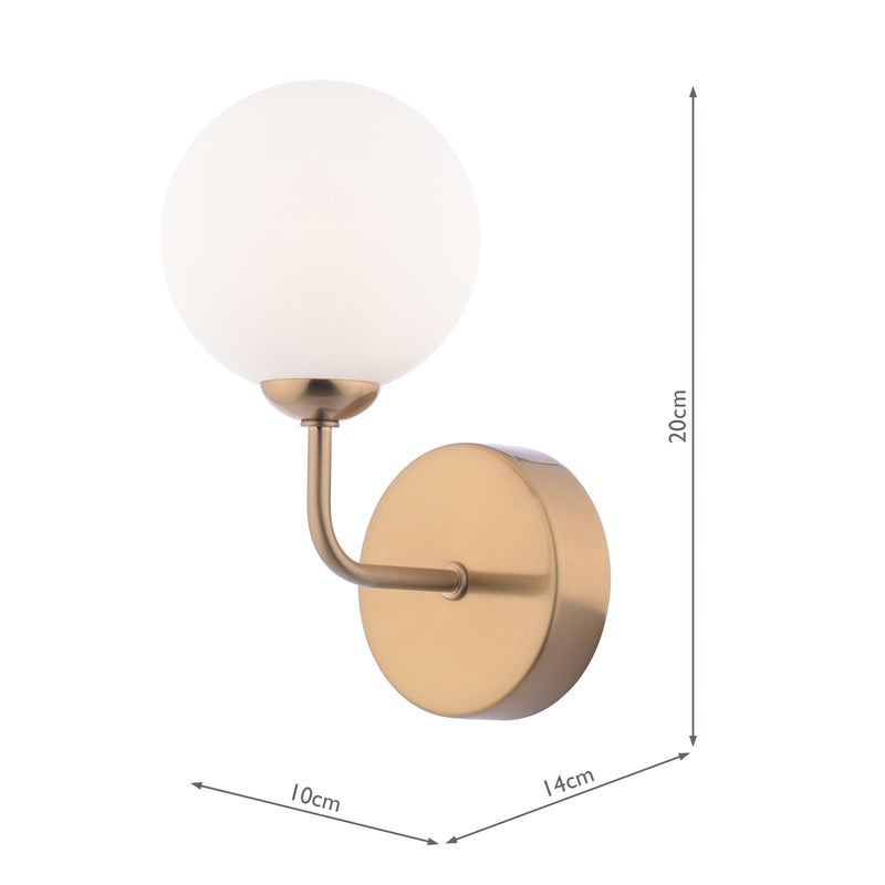 Dar Lighting Feya Wall Light Antique Bronze With Opal Glass • FEY0763-02