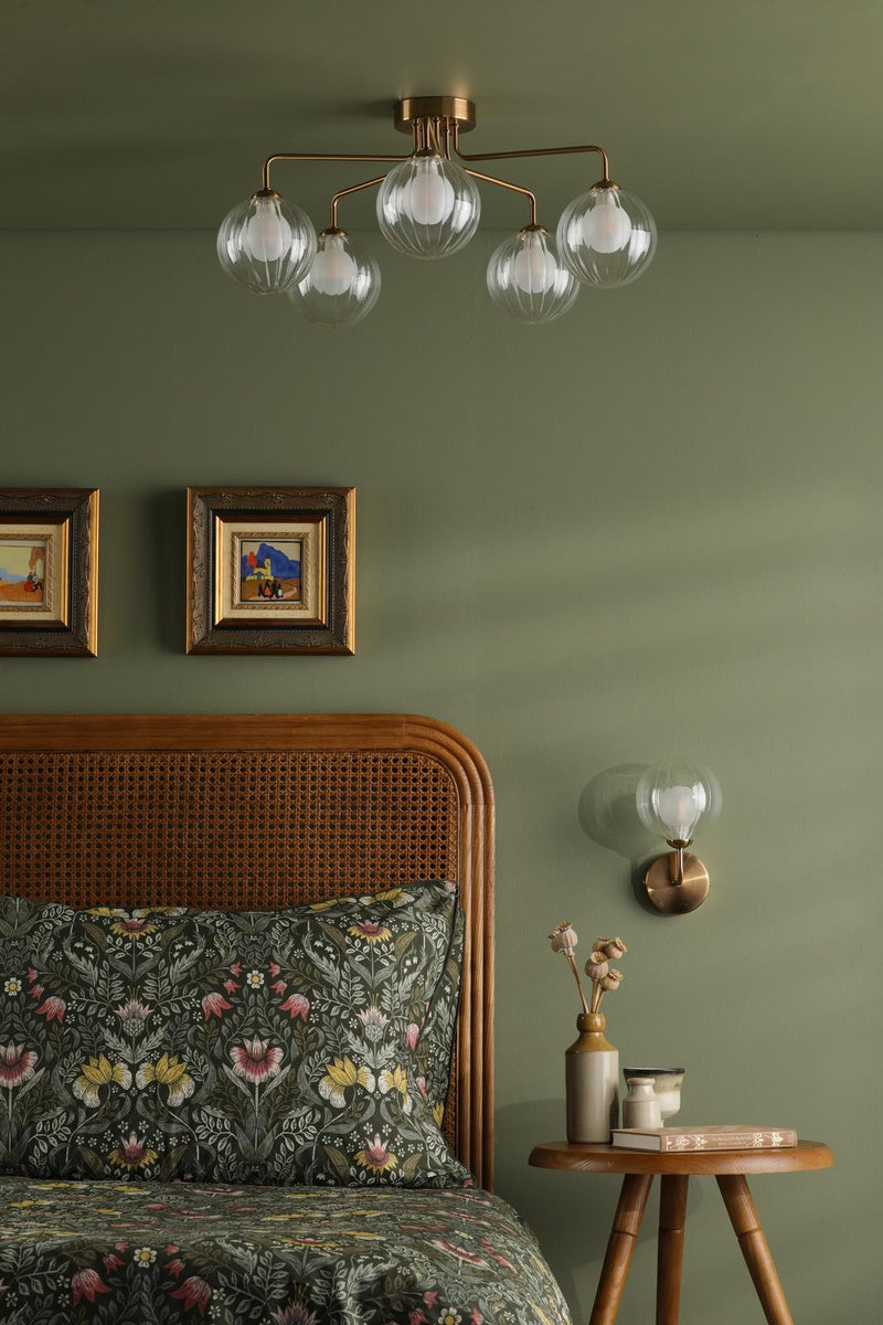 Dar Lighting Feya Wall Light Antique Bronze With Clear/Opal Glass • FEY0763-20