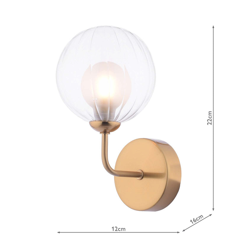 Dar Lighting Feya Wall Light Antique Bronze With Clear/Opal Glass • FEY0763-20
