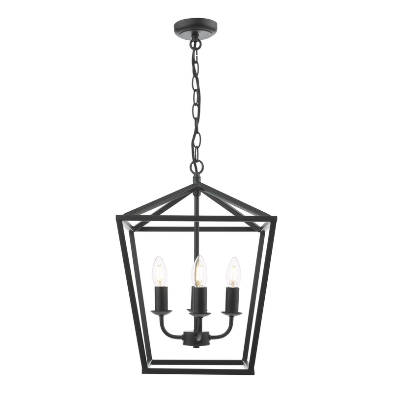 Dar Lighting Fionn 4 Light Pendant Matt Black • FIO0422