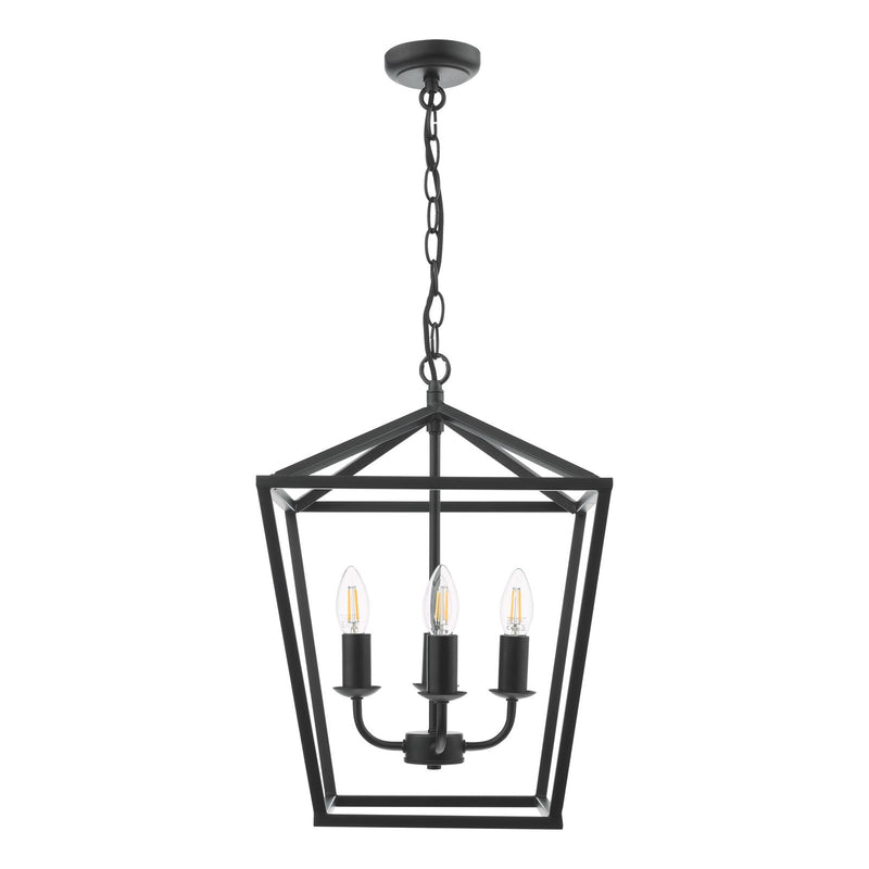 Dar Lighting Fionn 4 Light Pendant Matt Black • FIO0422