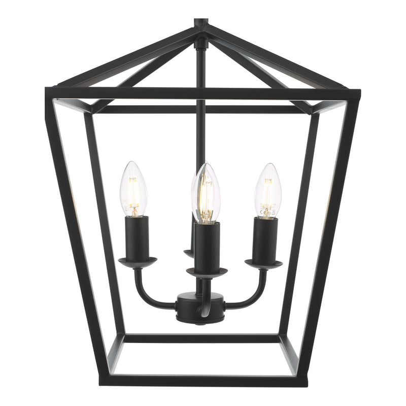 Dar Lighting Fionn 4 Light Pendant Matt Black • FIO0422