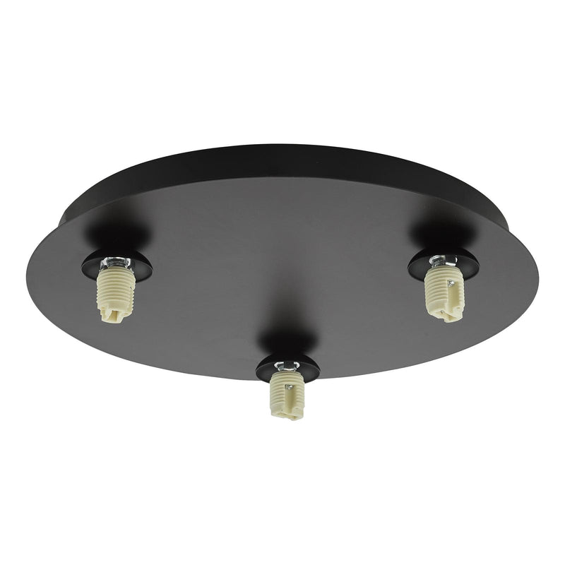 Dar Lighting Foley 3 Light Flush Matt Black Fitting Only • FOL5322-F