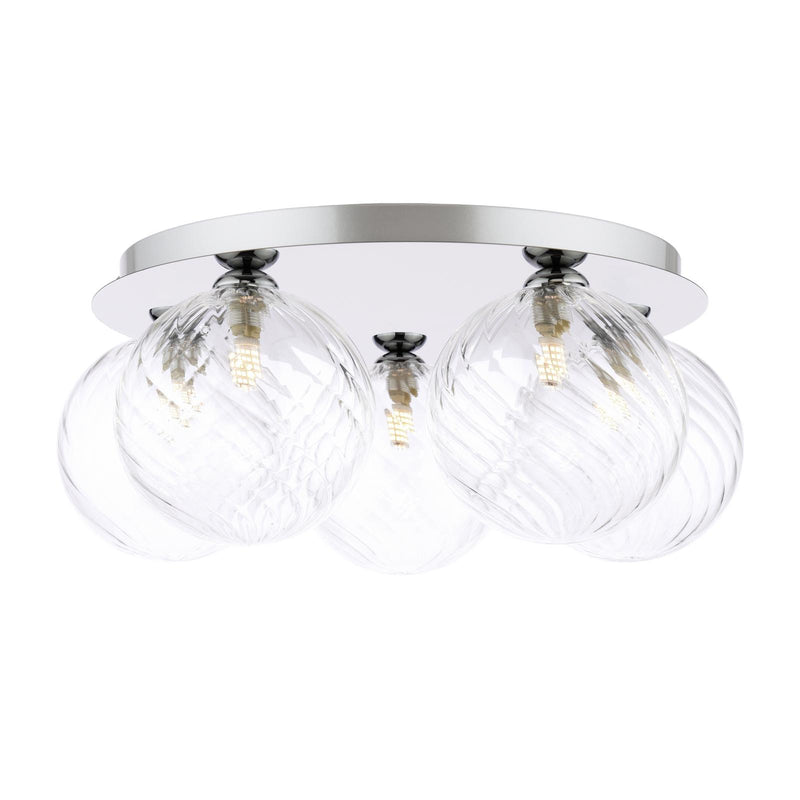 Dar Lighting Foley 5 Light Flush Polished Chrome Fitting Only • FOL5450-F