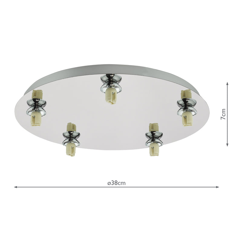 Dar Lighting Foley 5 Light Flush Polished Chrome Fitting Only • FOL5450-F