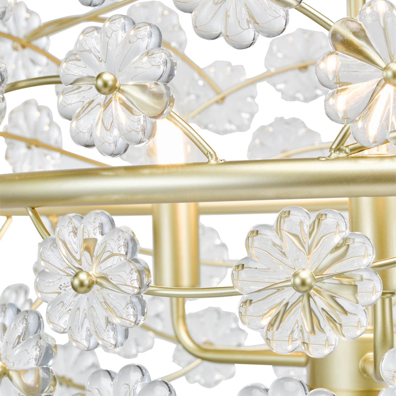 Dar Lighting Fonda 3 Light Pendant Satin Gold and Glass • FON0335