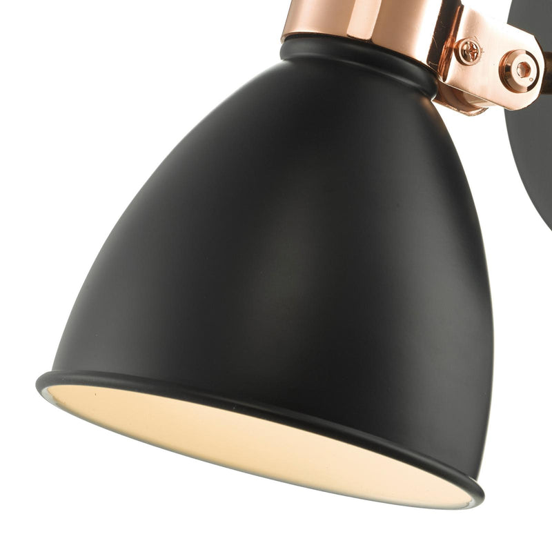 Dar Lighting Frederick Single Wall Spotlight Black & Copper • FRE0722