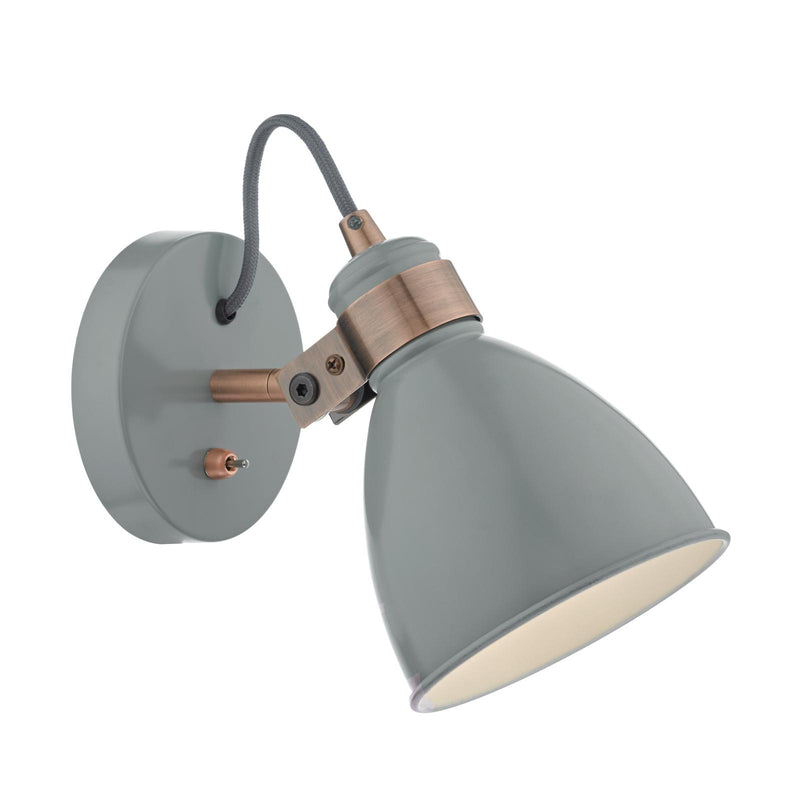 Dar Lighting Frederick Single Wall Spotlight Grey & Copper • FRE0739