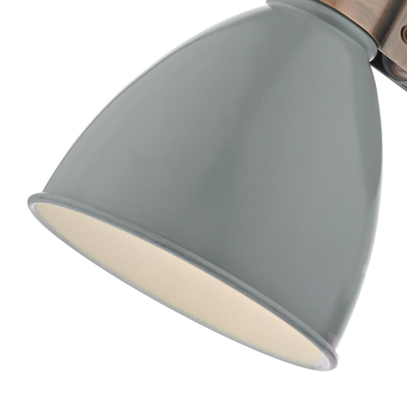 Dar Lighting Frederick Single Wall Spotlight Grey & Copper • FRE0739