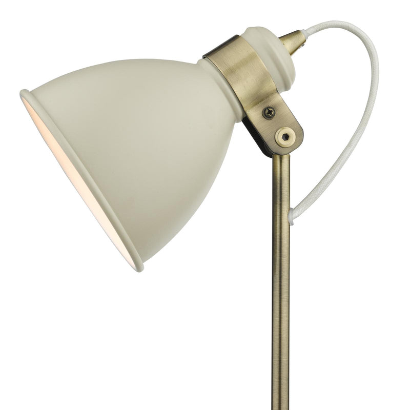 Dar Lighting Frederick Task Table Lamp Cream Antique Brass • FRE4233