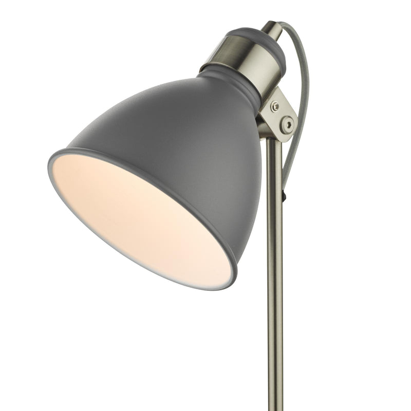 Dar Lighting Frederick Task Table Lamp Dark Grey Satin Chrome • FRE4237