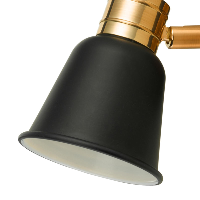 Dar Lighting Fry Single Wall Spotlight Black & Rose Gold • FRY0754