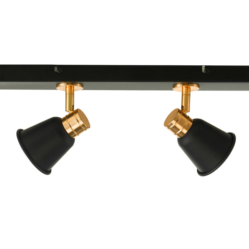 Dar Lighting Fry 4 Light Bar Spotlight Black & Rose Gold • FRY8454