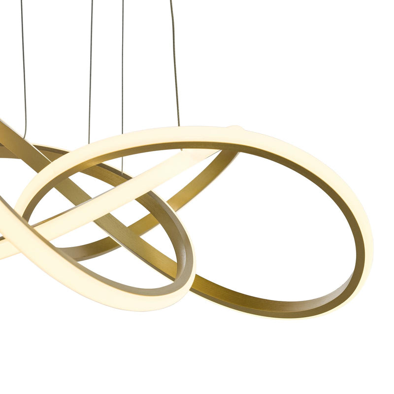Dar Lighting Fusion Pendant Satin Gold LED • FUS8635