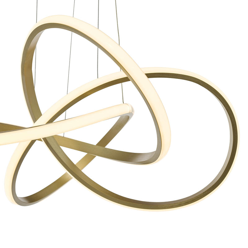 Dar Lighting Fusion Pendant Satin Gold LED • FUS8635