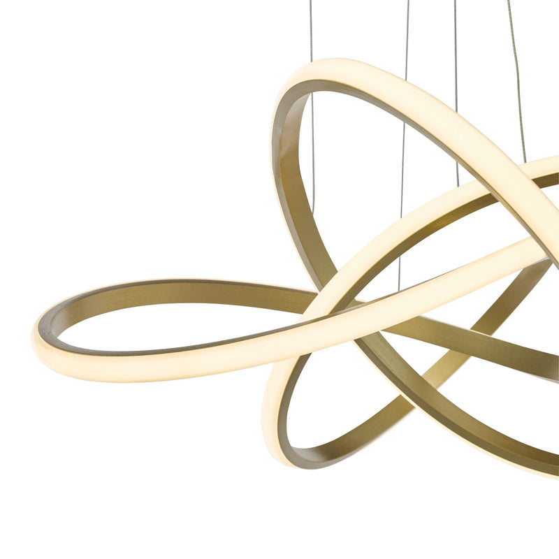 Dar Lighting Fusion Pendant Satin Gold LED • FUS8635