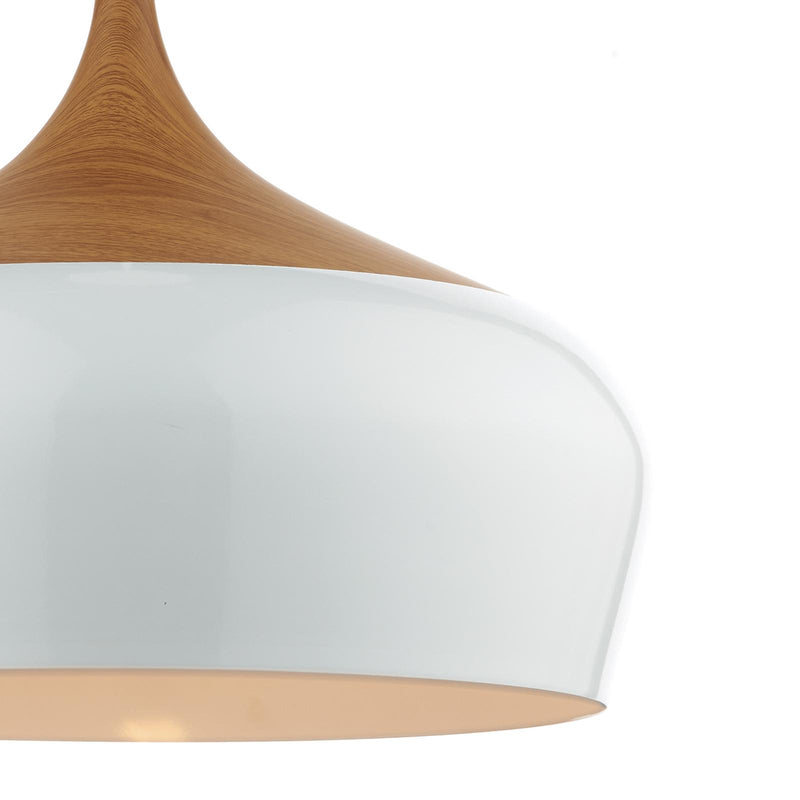 Dar Lighting Gaucho 1 Light Pendant White Large • GAU8602