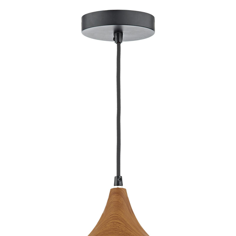 Dar Lighting Gaucho 1 Light Pendant Black Large • GAU8622