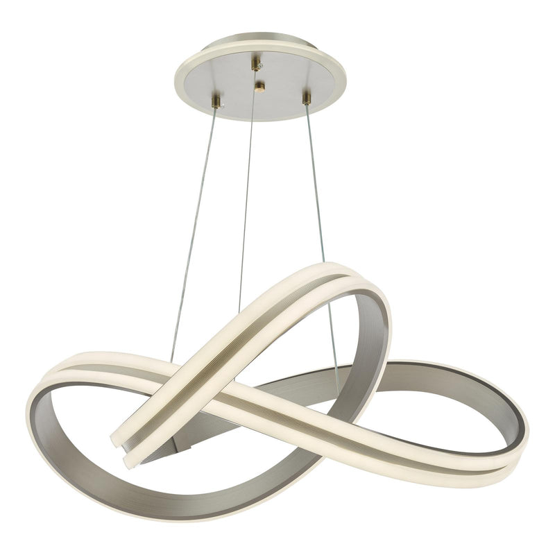 Dar Lighting Gavino Pendant Brushed Silver LED • GAV8632