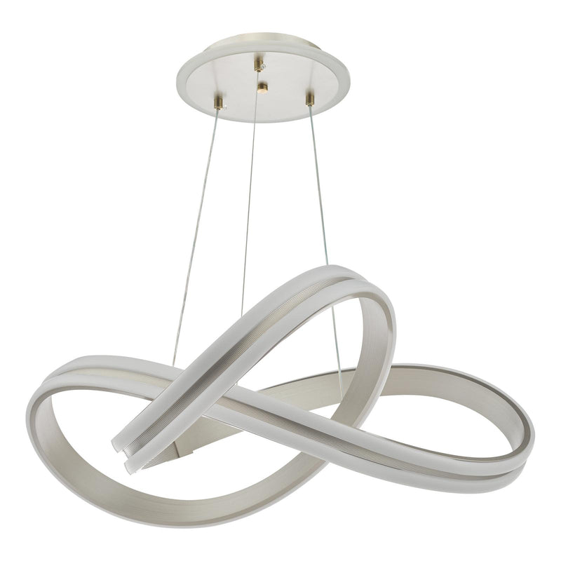 Dar Lighting Gavino Pendant Brushed Silver LED • GAV8632