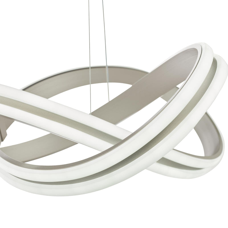 Dar Lighting Gavino Pendant Brushed Silver LED • GAV8632