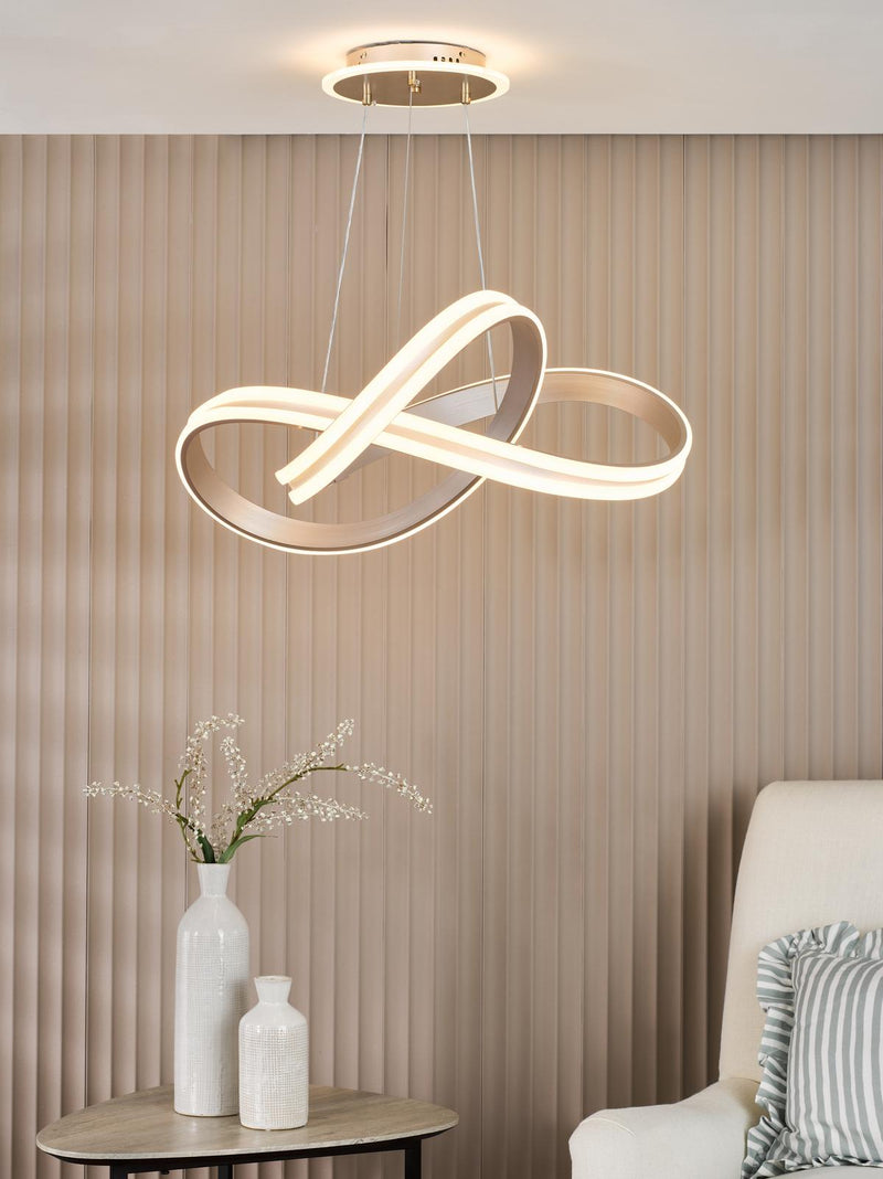Dar Lighting Gavino Pendant Brushed Silver LED • GAV8632