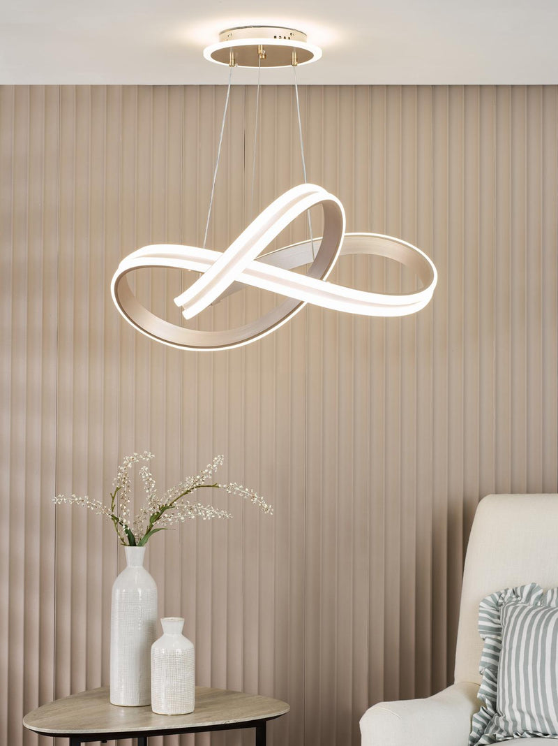 Dar Lighting Gavino Pendant Brushed Silver LED • GAV8632