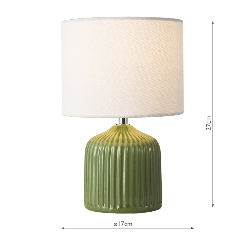 Dar Lighting Gigi Twin Pack Table Lamp Green With Shade • GIG4124