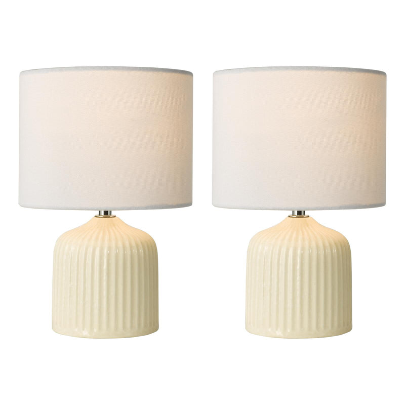 Dar Lighting Gigi Twin Pack Table Lamp Cream With Shade • GIG4133