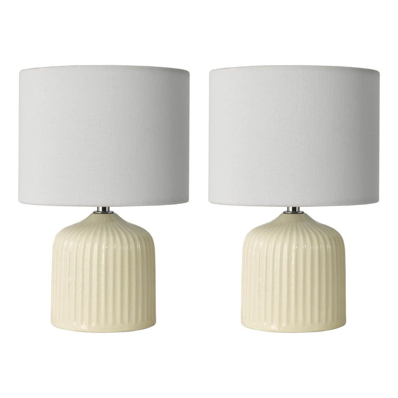 Dar Lighting Gigi Twin Pack Table Lamp Cream With Shade • GIG4133