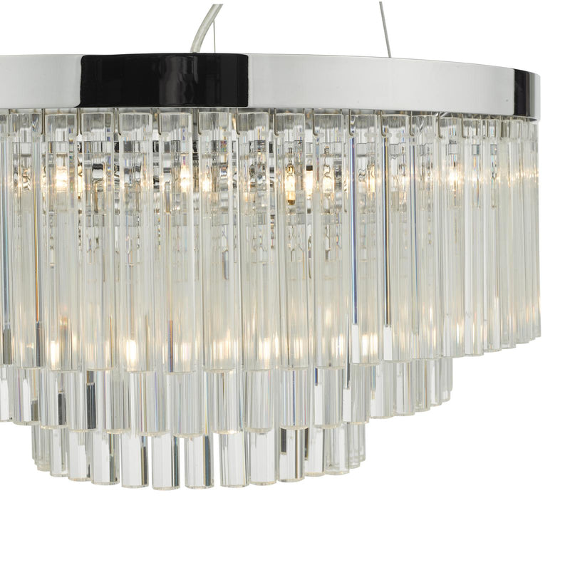 Dar Lighting Giovana 5 Light Pendant Polished Chrome Clear Glass • GIO0508