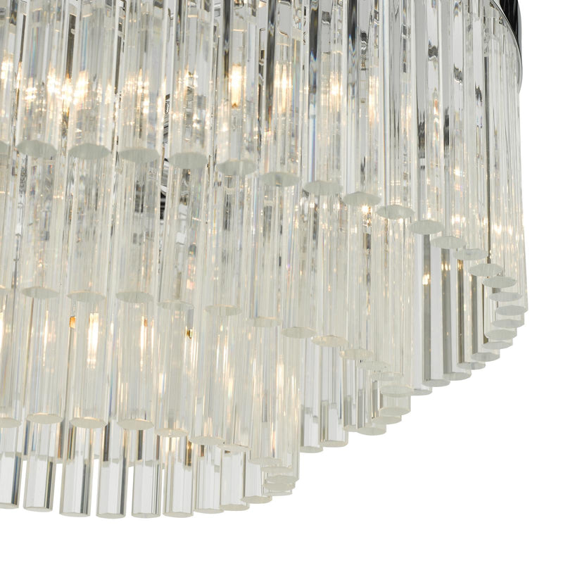Dar Lighting Giovana 5 Light Pendant Polished Chrome Clear Glass • GIO0508