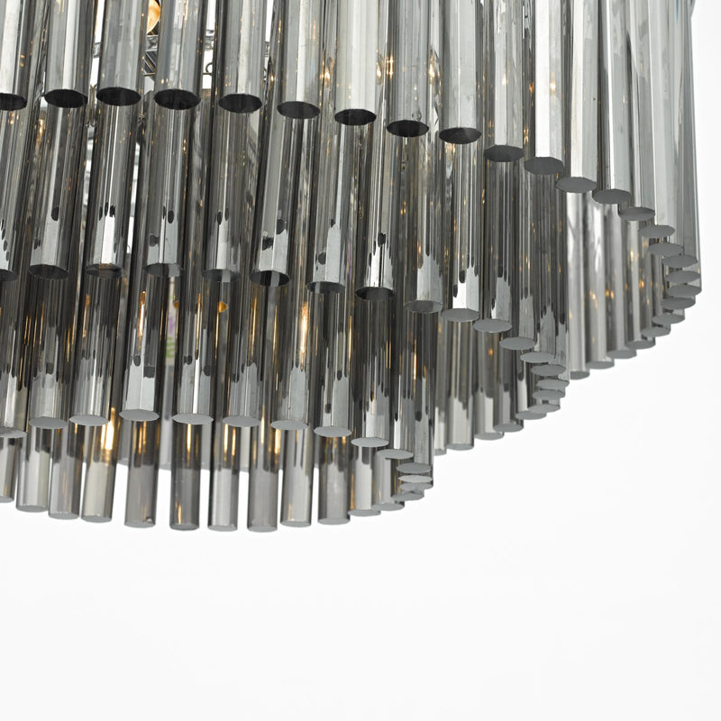 Dar Lighting Giovana 5 Light Pendant Polished Chrome & Smoked Glass • GIO0510