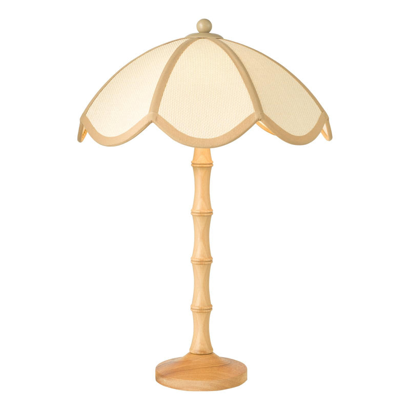 Dar Lighting Giuliana 2 Light Table Lamp Wood with Rattan Shade • GIU4229