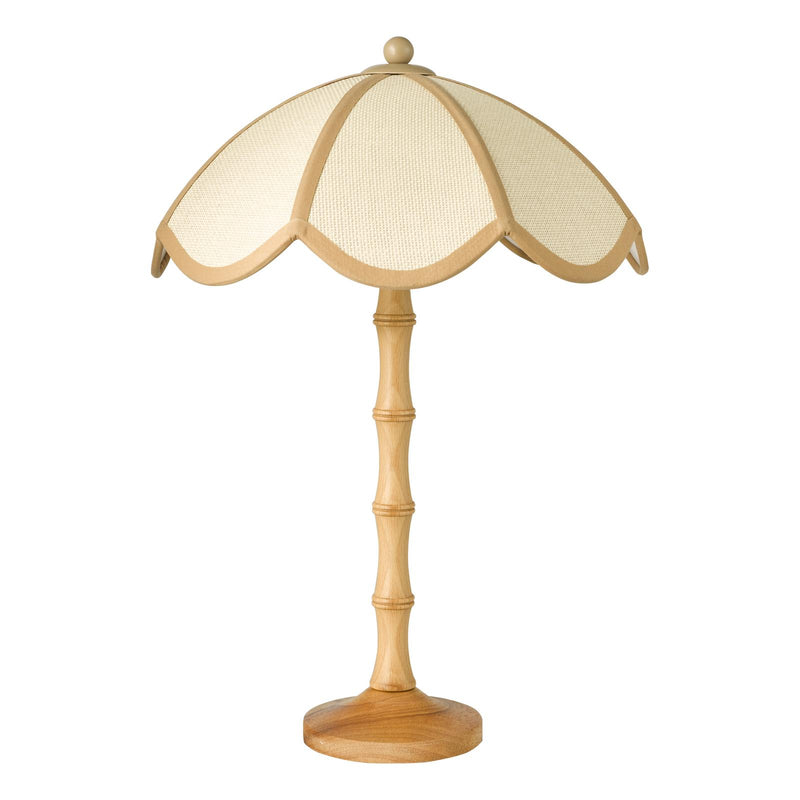 Dar Lighting Giuliana 2 Light Table Lamp Wood with Rattan Shade • GIU4229