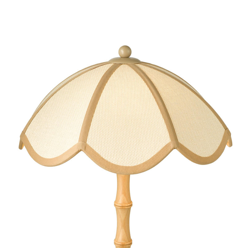 Dar Lighting Giuliana 2 Light Table Lamp Wood with Rattan Shade • GIU4229