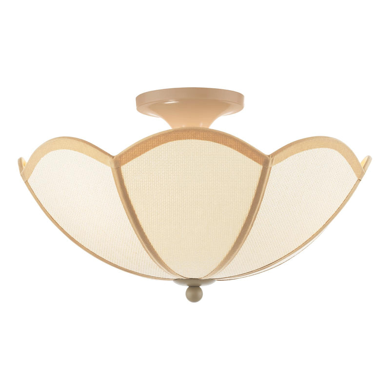 Dar Lighting Giuliana 3 Light Semi-Flush Rattan and Satin Taupe • GIU5329