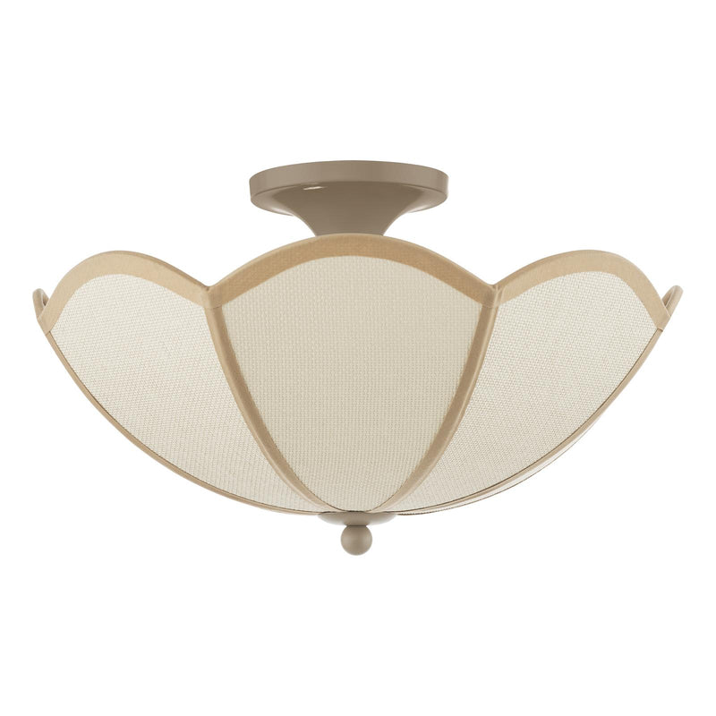 Dar Lighting Giuliana 3 Light Semi-Flush Rattan and Satin Taupe • GIU5329